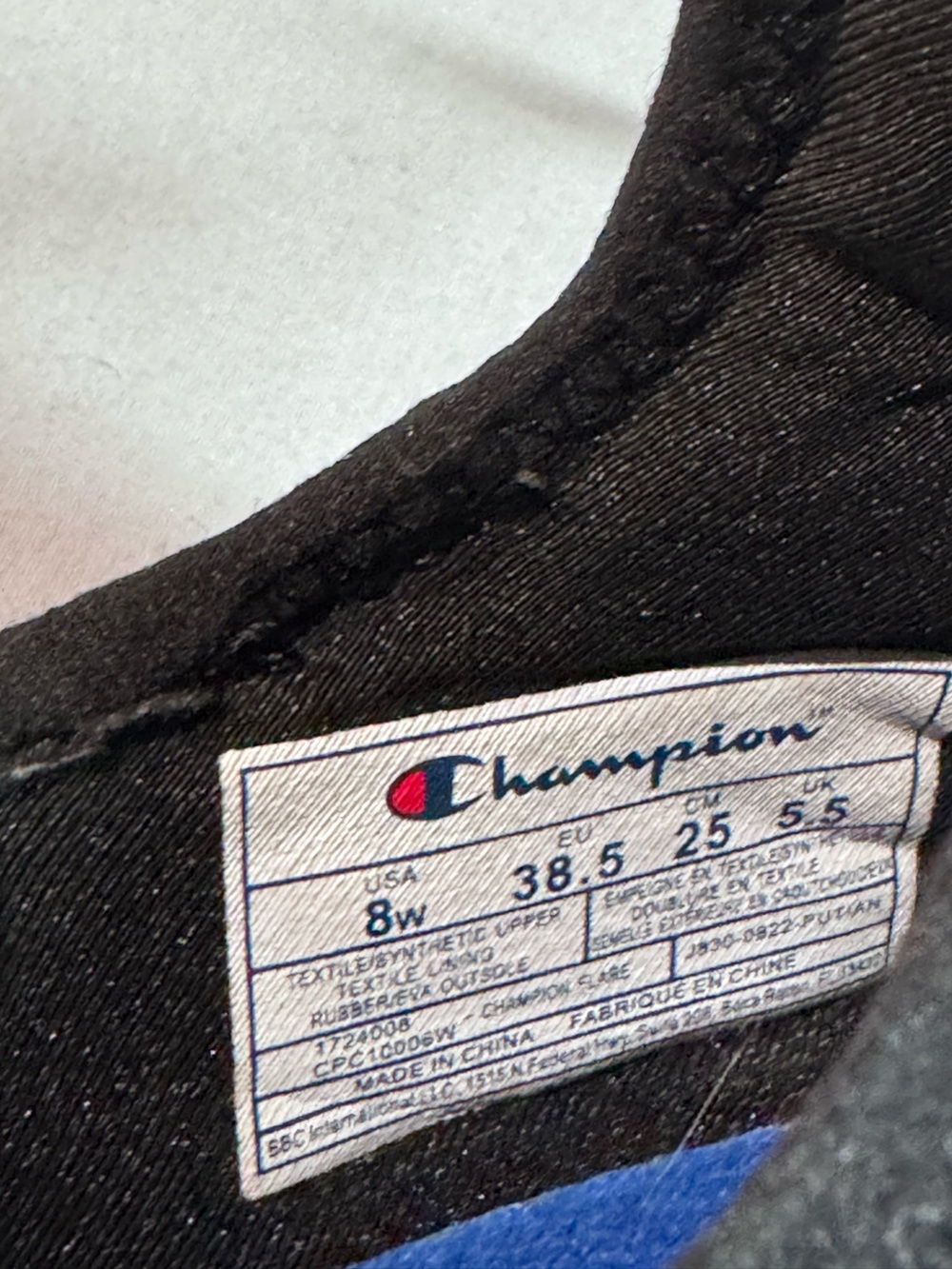 Champion Women Black Canvas Low-Top Sneakers Size 8 - Picture 8 of 8